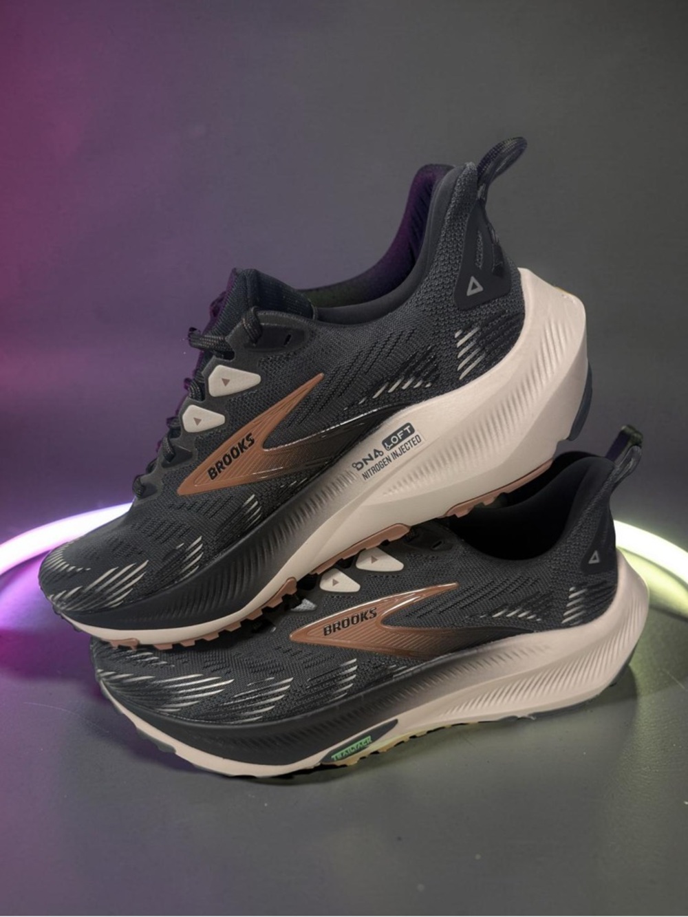 Brooks Women’s Black and Rose Gold Running Shoes